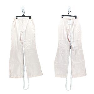 MISTRESS ROCKS Women L Move It Trousers Pants Blush Pink High Shine Boot Leg Cut